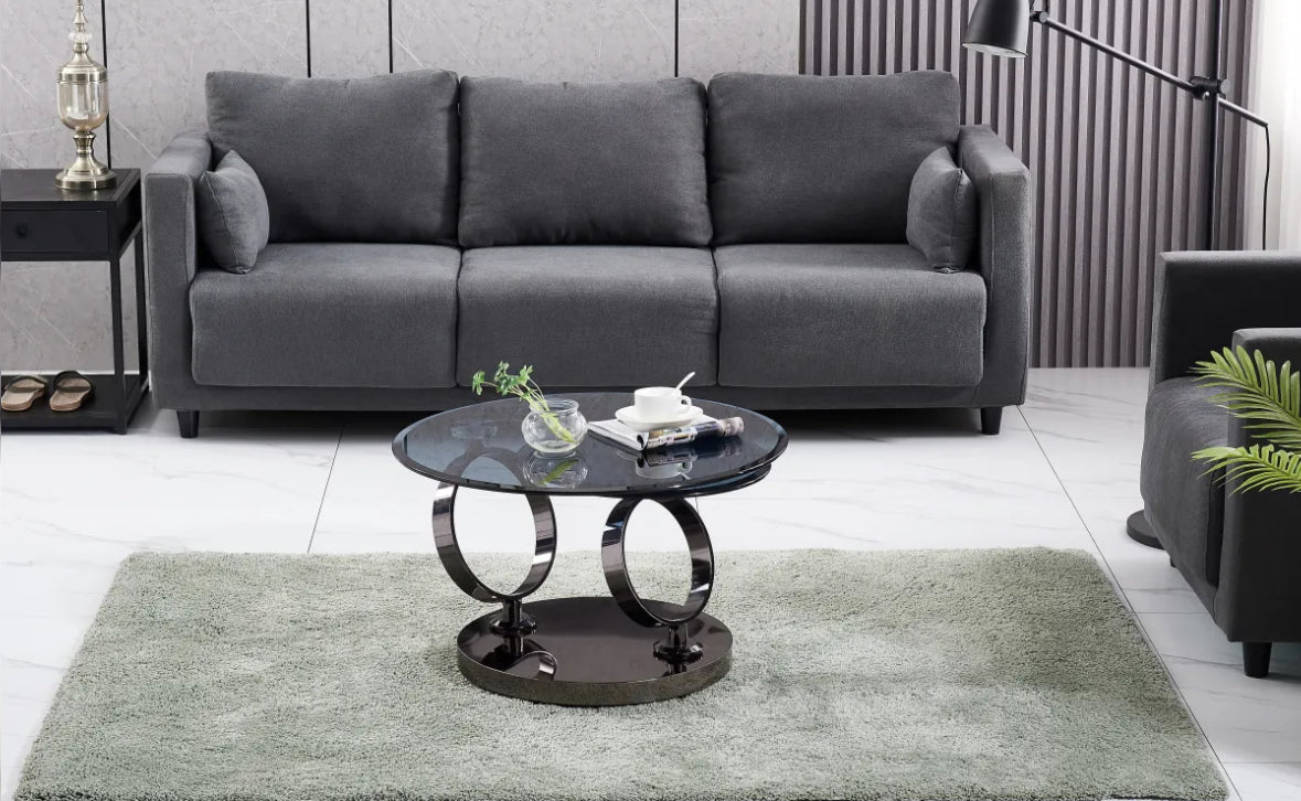 TABLE BASSE AUTOMAT NOIR VERRE