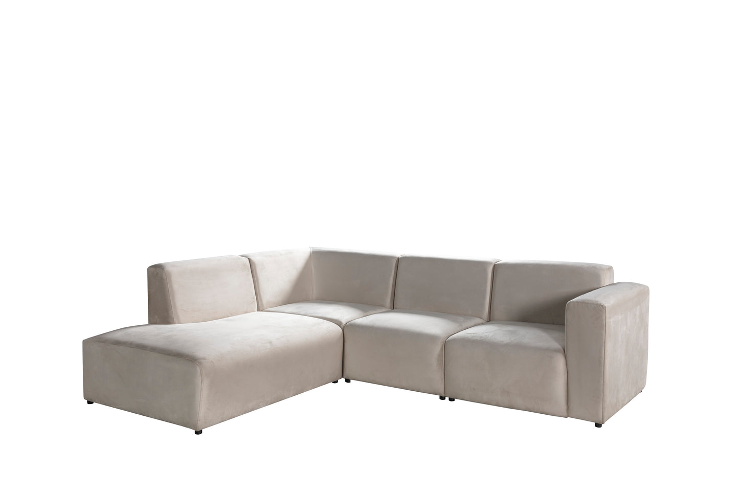 Canapé Coco velours blanc cassé.