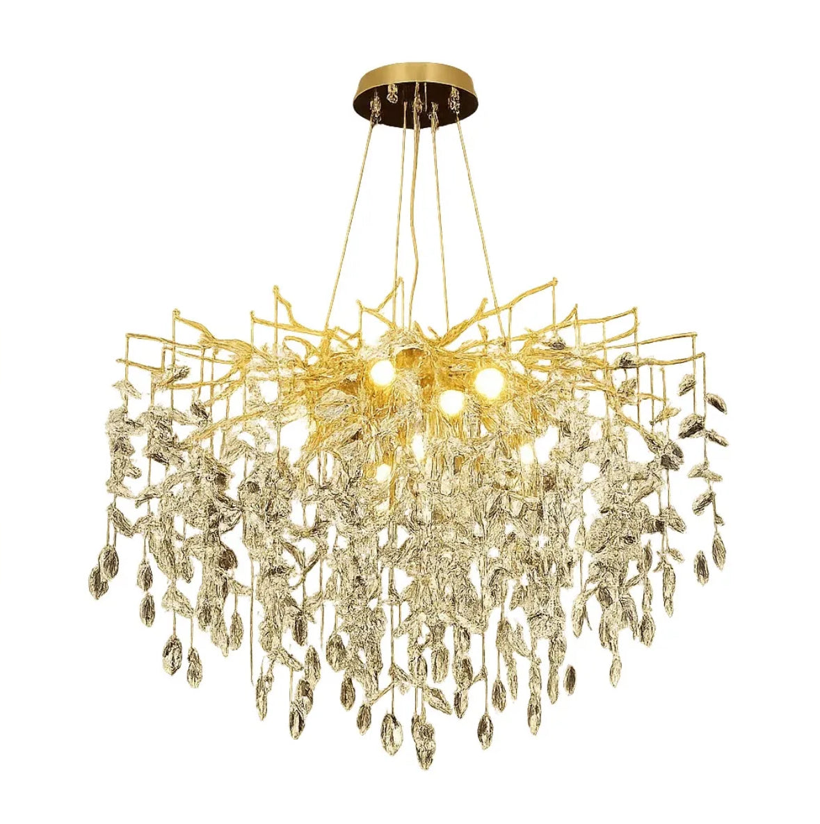 LUSTRE NIDOYA DORE EN CRISTAL