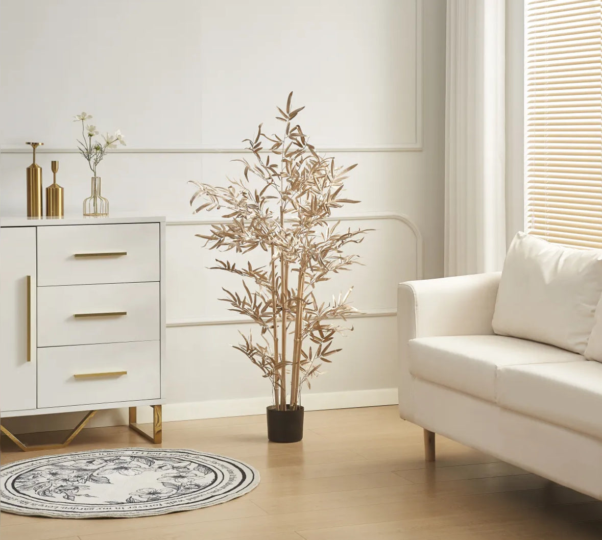 PLANTE ARTIFICIELLE BAMBOU DORE