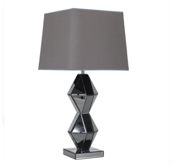 LAMPE BRISEE ABAT JOUR ARGENT" 38X38x84cm