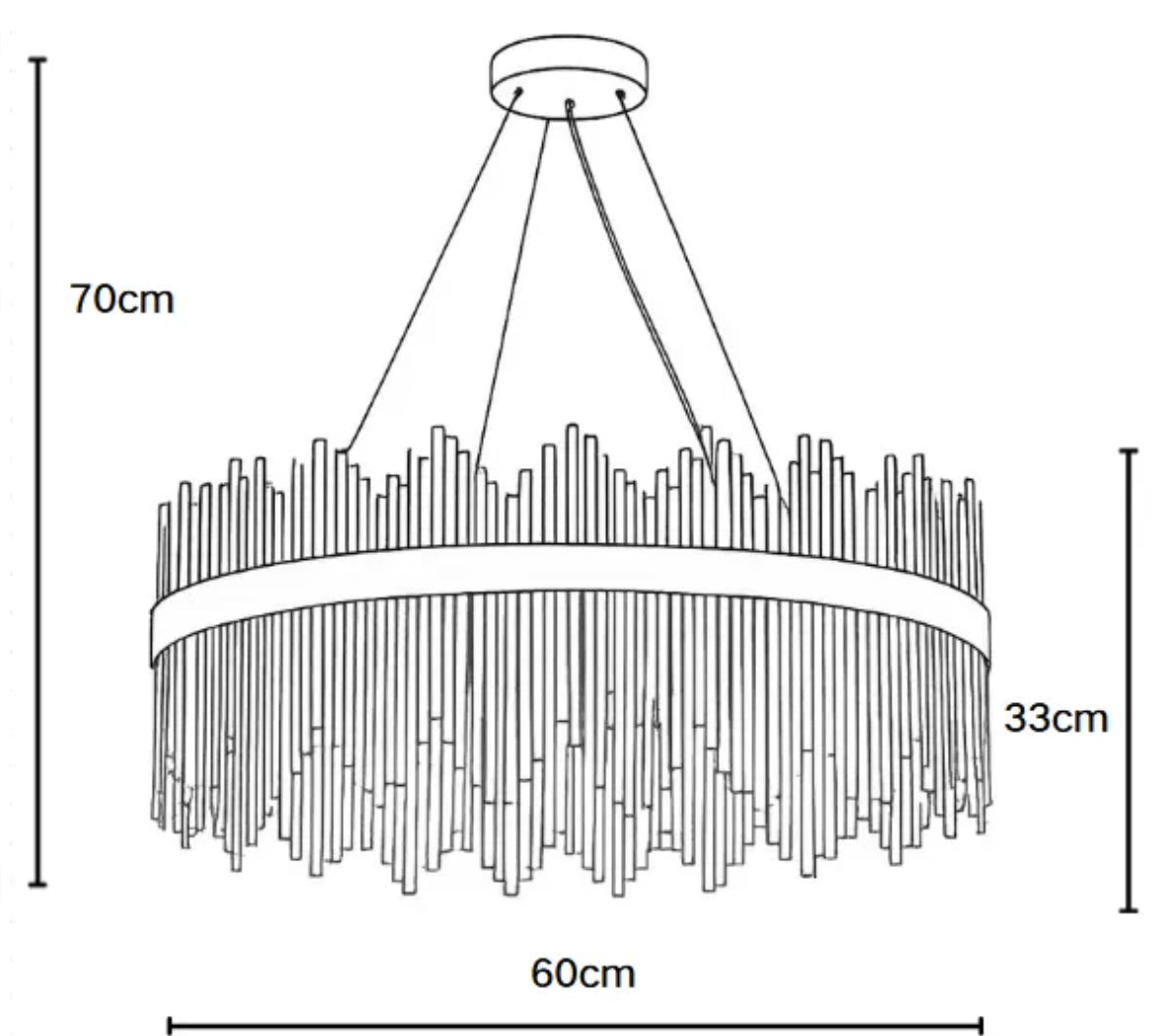 LUSTRE AURORE EN VERRE AVEC CADRE ROND