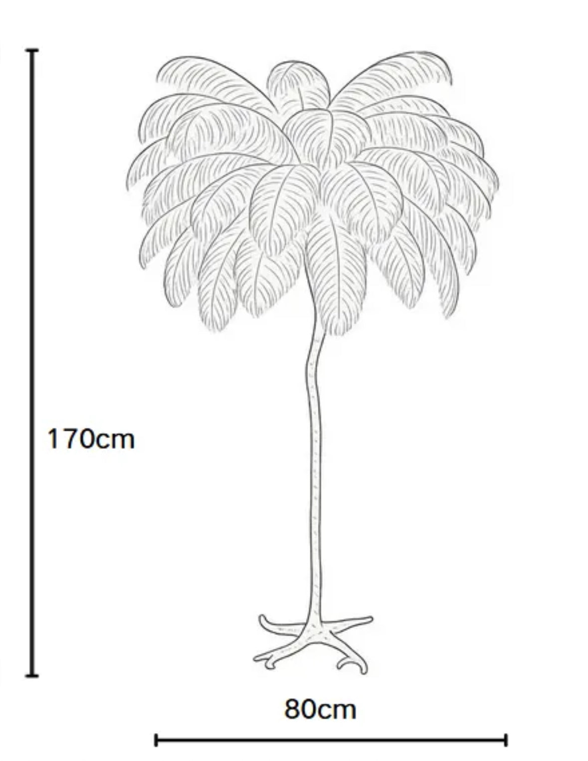 LAMPADAIRE VELONA PLUME D'AUTRUCHE