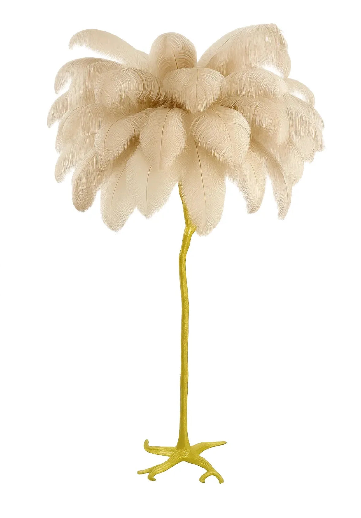 LAMPADAIRE VELONA PLUME D'AUTRUCHE