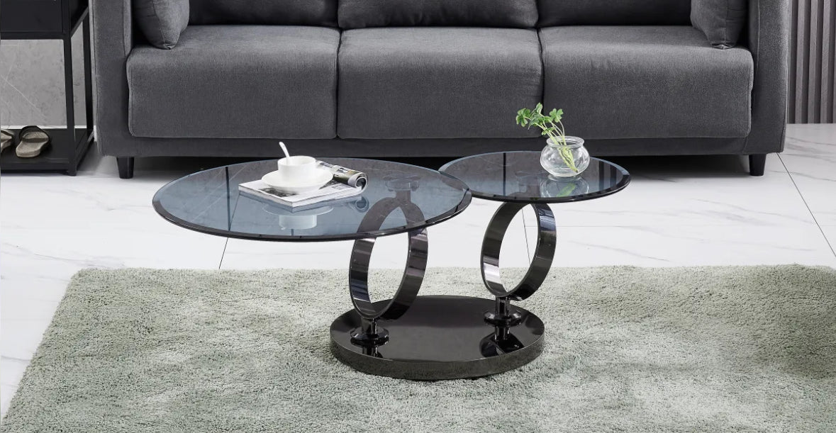 TABLE BASSE AUTOMAT NOIR VERRE