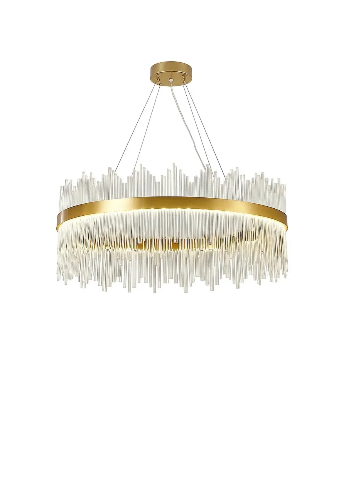 LUSTRE AURORE EN VERRE AVEC CADRE ROND