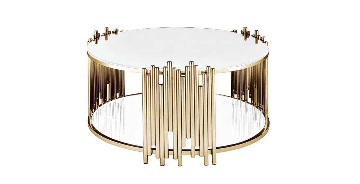 TABLE BASSE STICK GOLD BLANC
