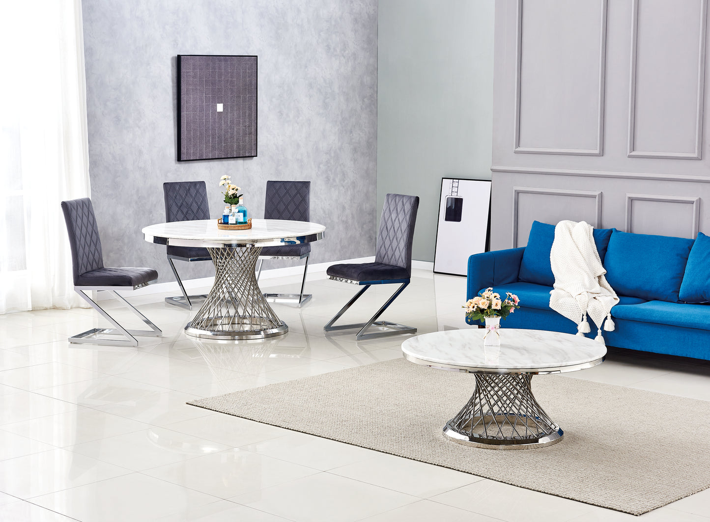 Table Deluxe marbre blanc