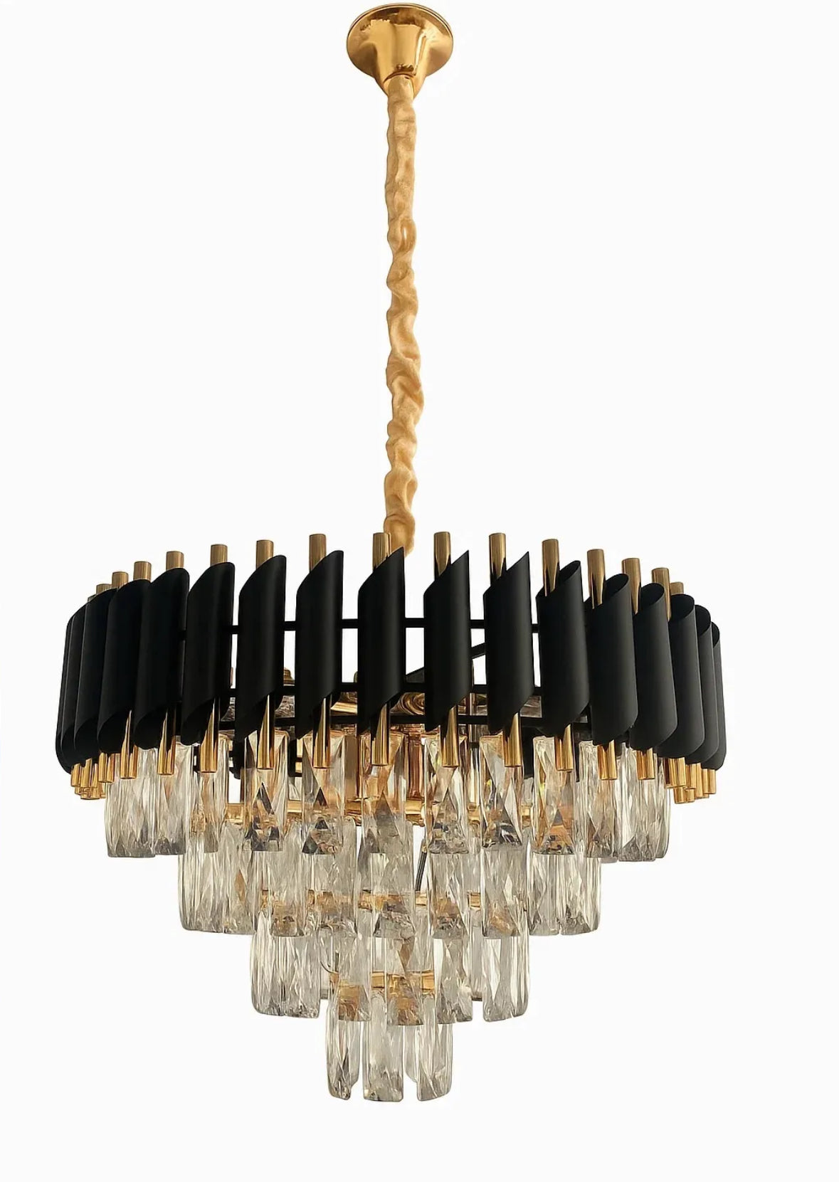 LUSTRE LUNIS NOIR EN CRISTAL
