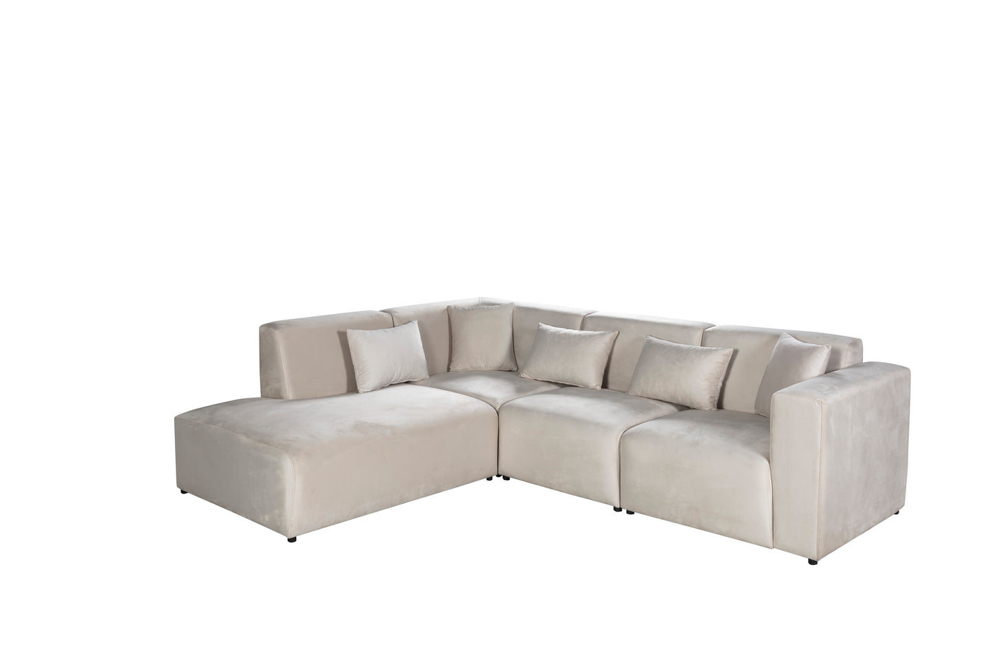 Canapé Coco velours blanc cassé.