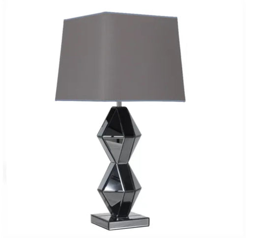 LAMPE BRISEE ABAT JOUR ARGENT" 38X38x84cm