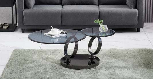 TABLE BASSE AUTOMAT NOIR VERRE