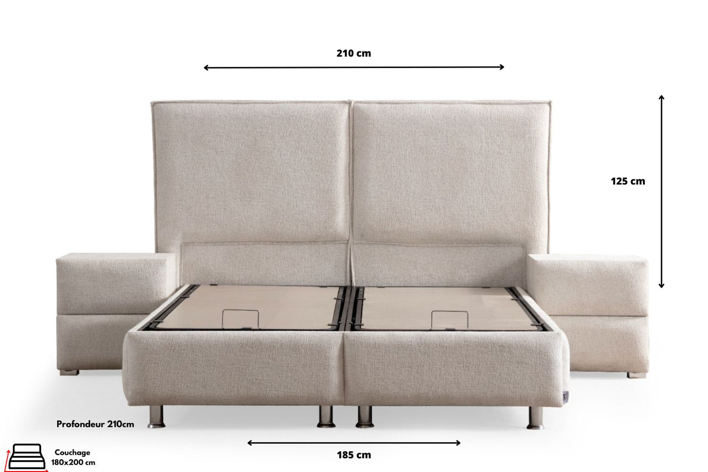 Lit coffre Maya Chenille