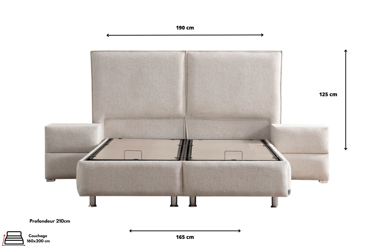 Lit coffre Maya Chenille