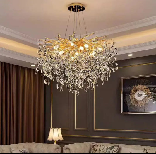 LUSTRE NIDOYA DORE EN CRISTAL